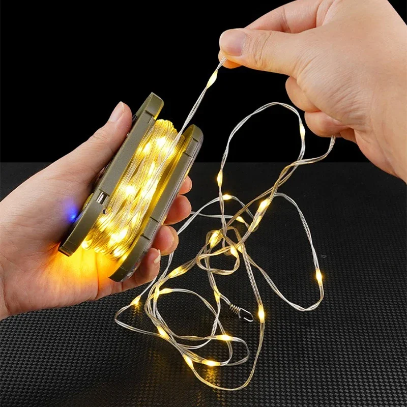 LED-Campinglampe, wasserdichter Streifen, Atmosphäre, 6,5 m Länge, recycelbarer Lichtgürtel, für den Außenbereich, für Gartendekoration, Zelt, Campinglampe