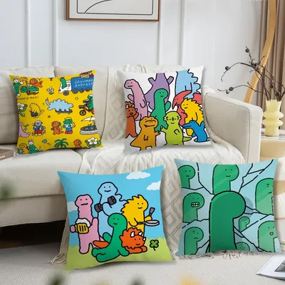 Weicher Dinosaurier-Kissenbezug für süßes Sofa, Wohnzimmer, Mode, Zimmer, Heimbüro, Dekor, Image