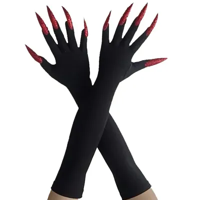 Coole Halloween-Handschuhe, langer Abschnitt, Geisterklaue, Anziehhandschuhe, modische rote lange Image
