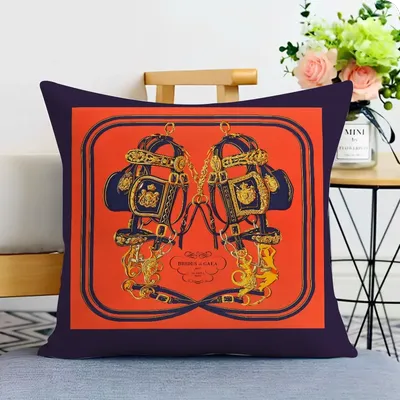 Palace Rose Pferd Muster Zierkissen für Wohnzimmer Duplexdruck Kurzer Plüschkissenbezug Kissenbezug 45*45 Kissen Image