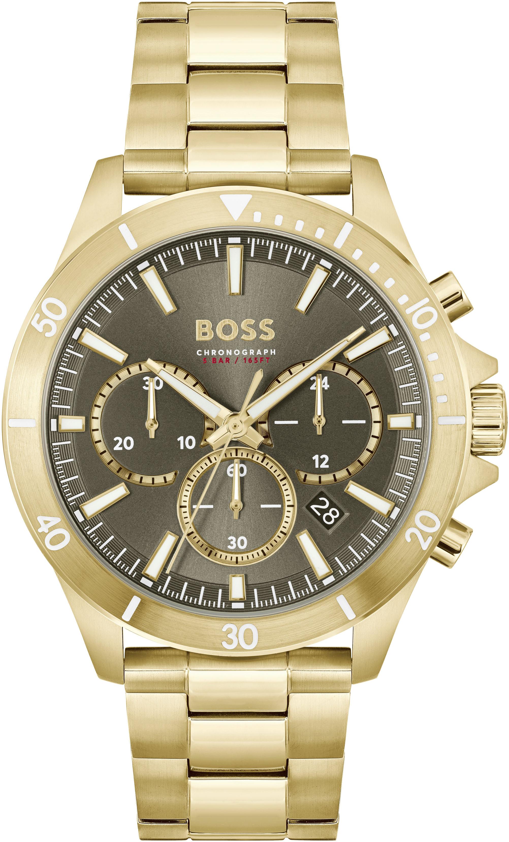 Chronograph BOSS "TROPER", gold (goldfarben), Armbanduhren, Herren, Quarzuhr, Herrenuhr, Armbanduhr, Stoppfunktion, Edelstahlarmband Image