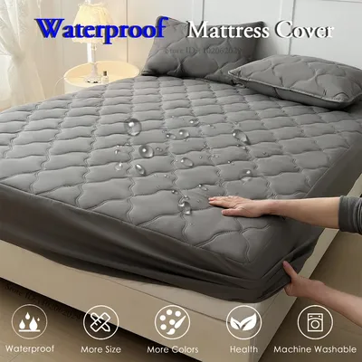 Microfiber Waterproof Fitted Bed Sheets with Elastic Bands Bedspread Covers Mattress Pads for Single Double/King/Queen Size Beds