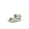Sandalette ECCO "ECCO GRUUV SOL W", Damen, Gr. 40, beige, Leder, modisch, Schuhe, Plateau, Sommerschuh, Sandalette mit praktischem Klettverschluss