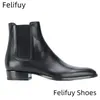 Schwarze Kuh Herrenstiefel Luxus Chelsea Stiefel Herren Echtes Leder High Top Freizeitschuhe Designer Klassische Business Herren Stiefeletten