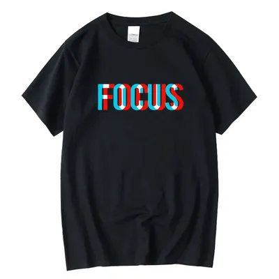 Men's T-shirt 100% Cotton Summer Loose Focus Print Men T Shirt Casual Loose o-neck Men Tshirt Short Sleeve t-shirt Male Tees
