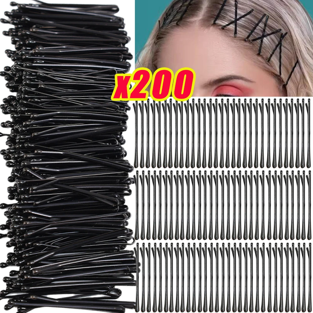 50-200 Stück Mini kurze schwarze Haarnadeln für Frauen unsichtbare U-förmige Bobby Pin Metall Haarnadel Haarspange Kinder Haar-Styling-Zubehör Image