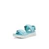 Sandalette ECCO "ECCO GRUUV SOL W", Damen, Gr. 37, blau (türkis), Leder, modisch, Schuhe, Plateau, Sommerschuh, Sandalette mit praktischem Klettverschluss
