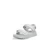 Sandalette ECCO "ECCO GRUUV SOL W", Damen, Gr. 40, weiß, Leder, modisch, Schuhe, Plateau, Sommerschuh, Sandalette mit praktischem Klettverschluss