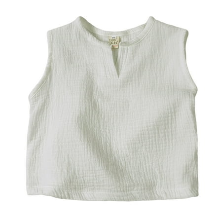 Youmylove Kids Shirts Boys Girls Graphic T-Shirt Sleeveless Cotton Vest For Boys Girls Solid Color Tank Top For Toddlers And Kids Graphic Tops Toddler to Big Kid