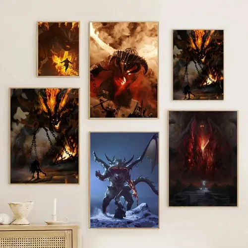 Affiche HD de Balrog, Personnages de Jeu Populaire, Décoration de Maison, Bar, Art Mural, Peinture,