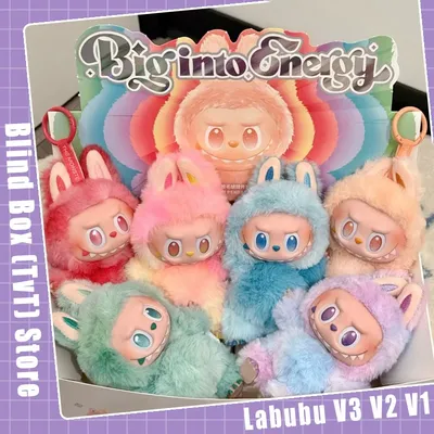 Genuine Labubu V3 The Monsters Big Into Energy Series Blind Box Vinyl Plush Doll Pendant Gradient