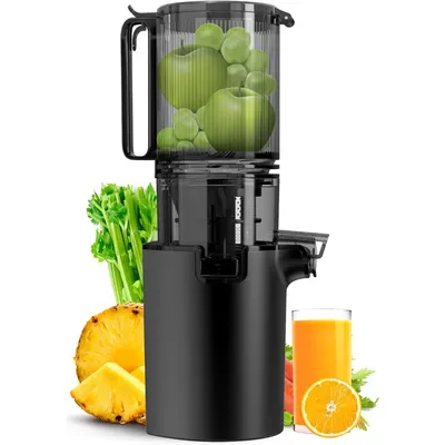 Cold Press Juicer, 5.4" Wide Feed Chute Juice Extractor Machine with 400W, High Juice Yield, Slow