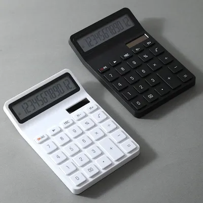12-Digit Large LCD Display Calculator Standard Function Calculator with Solar & Battery Dual Power