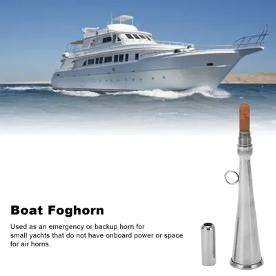 Handheld Foghorn Stainless Steel Fog Horn Removable Mouthpiece Accessory for Boat