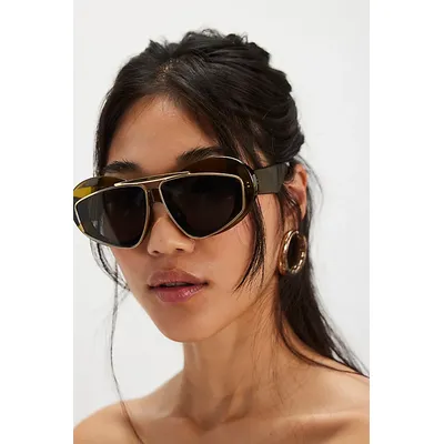 Lora Oversized Sunglasses at Free People in Green