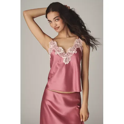 By Anthropologie Lace-Trim Bias-Cut Tank Top