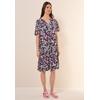 Midikleid CECIL, Damen, Gr. M (40), US-Größen, weiß (vanilleweiß), Stoff, 100% Viskose, gemustert, casual, comfort fit wadenlang, Rundhals, Kurzarm Bündchen, Kleider, knielang