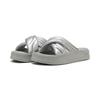 Sandale PUMA "Leadcat Platform Metallic Sandalen Damen", Gr. 40.5, aged silber gray echo, Obermaterial: Synthetik; Futter: Textil; Innensohle: Synthetik; Laufsohle: Synthetik, Schuhe