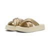 Sandale PUMA "Leadcat Platform Metallic Sandalen Damen", Gr. 42, gold light sand beige, Obermaterial: Synthetik; Futter: Textil; Innensohle: Synthetik; Laufsohle: Synthetik, Schuhe