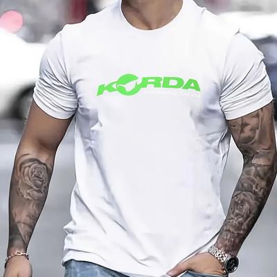 TEMU Men's Soft Breathable Graphic T-shirt - Korda Thinking Print, , Lightweight Summer Casual Tee, Regular Fit, Machine Washable, Everyday Shirt | Round Neck Shirt | Comfortable Fabric Shirt Image