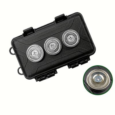 TEMU Waterproof Magnetic Car Storage Box - Abs, Hidden Under-compartment Organizer For Keys & Tools, Portable For Camping & , 5.12x1.97x1.77 Inches Image
