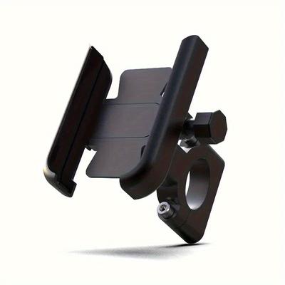 TEMU 1pc Universal Aluminum Motorcycle Mobile Phone Holder, Street Travel Motorcycle Navigation Bracket, Anti-shake 360° Adjustable Mobile Phone Holder, Riding Equipment Accessories Black Image