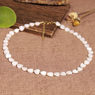 TEMU Elegant Heart-shape Shell Choker Necklace For Women - And Pendant, Perfect Gift For Everyday Occasions, Everyday Jewelry | Elegant Necklace | Natural Shell Pendant, Necklace Image