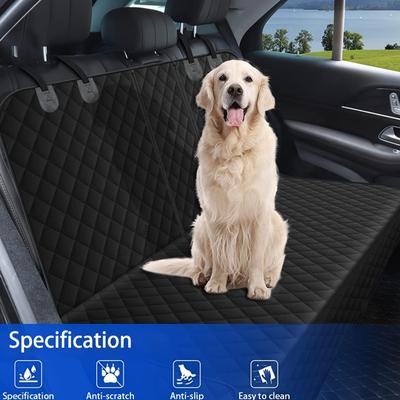 TEMU Car Pet Mat, Rear Seat Cushion With Zipper For Armrest Box, Dog Car Pad, Car Seat Cushion, Outdoor Picnic And Traveling Pet Outing Mat Image