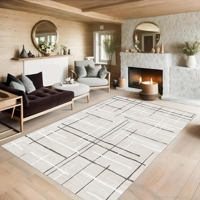 TEMU Modern Shaggy Fur Area Rug, Soft Non-slip, Machine Washable, Breathable, , Made Of 100% Polyester, For Living Room, Dining Room, Dorm, Office, Bedroom, Indoor Image
