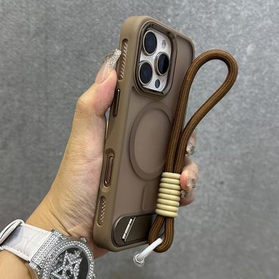 TEMU Premium Kickstand Case With A Lanyard Strap And Magnetic Feature For Iphone Models 16, 15, 14, 13, 12, And 11 Pro , Featuring A Soft Bumper Back. Image