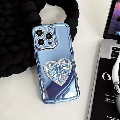 TEMU For Iphone 15 Pro Max High-end Mobile Phone Case, I Fell With -encrusted Girl Stand, High-grade Chain New Plating Image