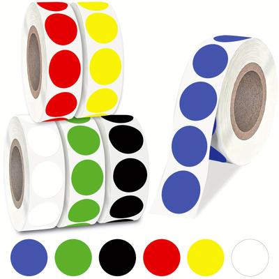 TEMU 6000 Pcs19mm Adhesive Dots, Colorful Round Dot Stickers, Labels, Dot Stickers For Color Coding, For Calendars, Planners And Crafts, Paper Image