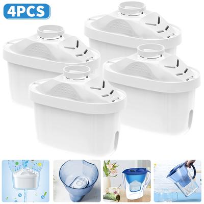 TEMU Pack Of 4, Replacement Water Filter Element For Kettle And Dispenser Filters, Water Jug Accessories Compatible With Brita Filtered Jugs - Reduces Chlorine, Scale And Impurities For Image