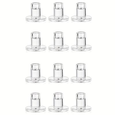 TEMU 6/12pcs Desktop Decoration Candle Holder, Clear Candle Holder, Try For Dinner, Romantic Decor, Birthday Gift, Wedding Gift, Christmas Gift, Day Gift Image