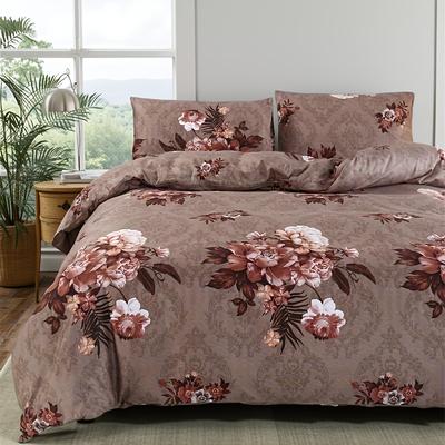 TEMU 3pcs Quilt Cover Set High-grade Sanded Skin-friendly Comfortable Plant Geometric Flower Household Hotel Supplies (1 Quilt Cover + 2 Pillowcases) Image