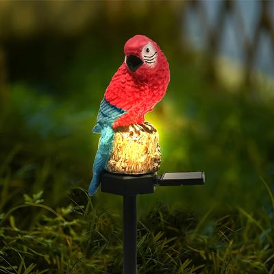 TEMU Solar Red Parrot Lamp Resin Craft Led Outdoor Lighting Decorative Landscape Light Solar Lawn Lights For Garden Pathway Decoration Image