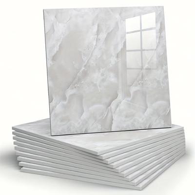 "TEMU 10-pack Marble Peel And Stick Wall Tiles, 11.8"x11.8" Waterproof Plastic Backsplash For Bathroom, Kitchen, Living Room - Indoor Square Space-themed Wall Hanging Decor" Image