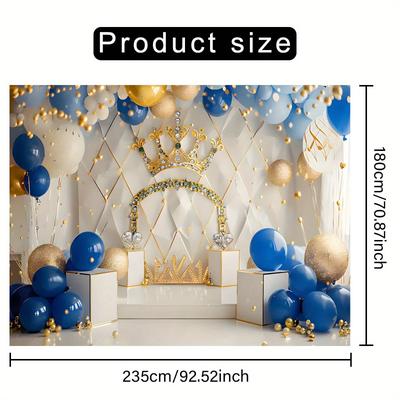 TEMU 1pc And Balloon Themed Polyester Backdrop, Decor, Easy Setup, For Garden, , Parties, Home Decoration Image