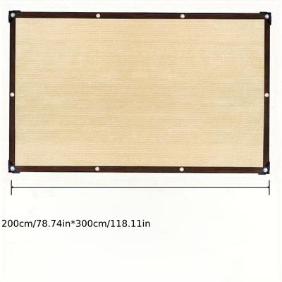 TEMU Beige Rectangle Sunshade Net With Grommets - , Freeze-resistant & Breathable Mesh For Garden, Patio, Greenhouse - Ideal For Plants, Pets & Outdoor Spaces Image