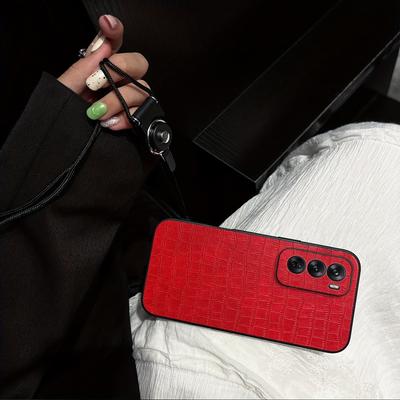 TEMU High-grade Pattern Artificial Leather Pu Mobile Phone Case, Classic Business Luxury, Suitable For Oppo Reno 3/reno 4/reno 5/reno 6/reno 7/reno 8/reno 11/reno 12 Series Image