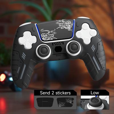 TEMU 2pcs/6pcs Silicone Protector Set For Ps5 Controller, Anti-fall Shockproof Case, Stick Caps, Gaming Accessory Gift For Boyfriend, Fps Controller , Soft Silicone Material Image