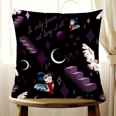 TEMU -inspired Throw Pillow Cover 18x18 Inch - Short Plush, Double-sided Print, Zippered, Machine Washable, Style For Sofa & Home Decor - Polyester, No Insert Image