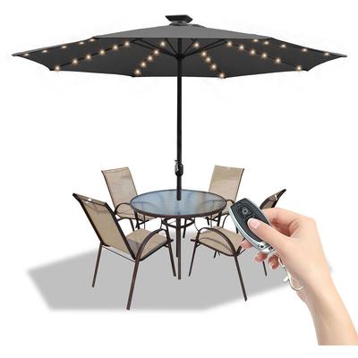 Sonnenschirm mit led, Gartenschirm mit 8 Streben, Marktschirm neigbar, Terrassenschirm für Garten, Image