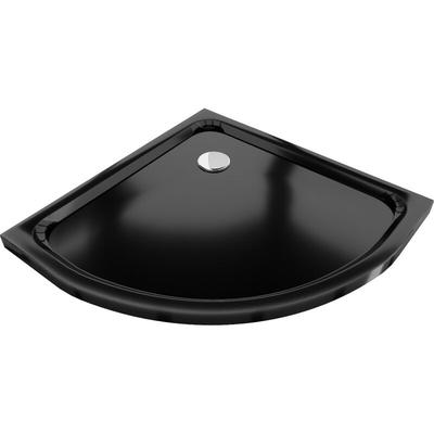 Flat halbrunde Duschwanne slim 70 x 70 cm, Schwarz, Siphon Chrom - 41707070 - Mexen Image