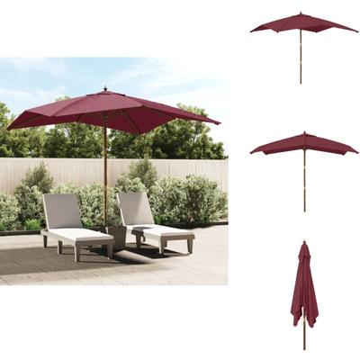 Vidaxl - Sonnenschirm mit Holzmast Bordeauxrot 300x300x273 cm - Sonnenschirm - Gartenmöbel Image