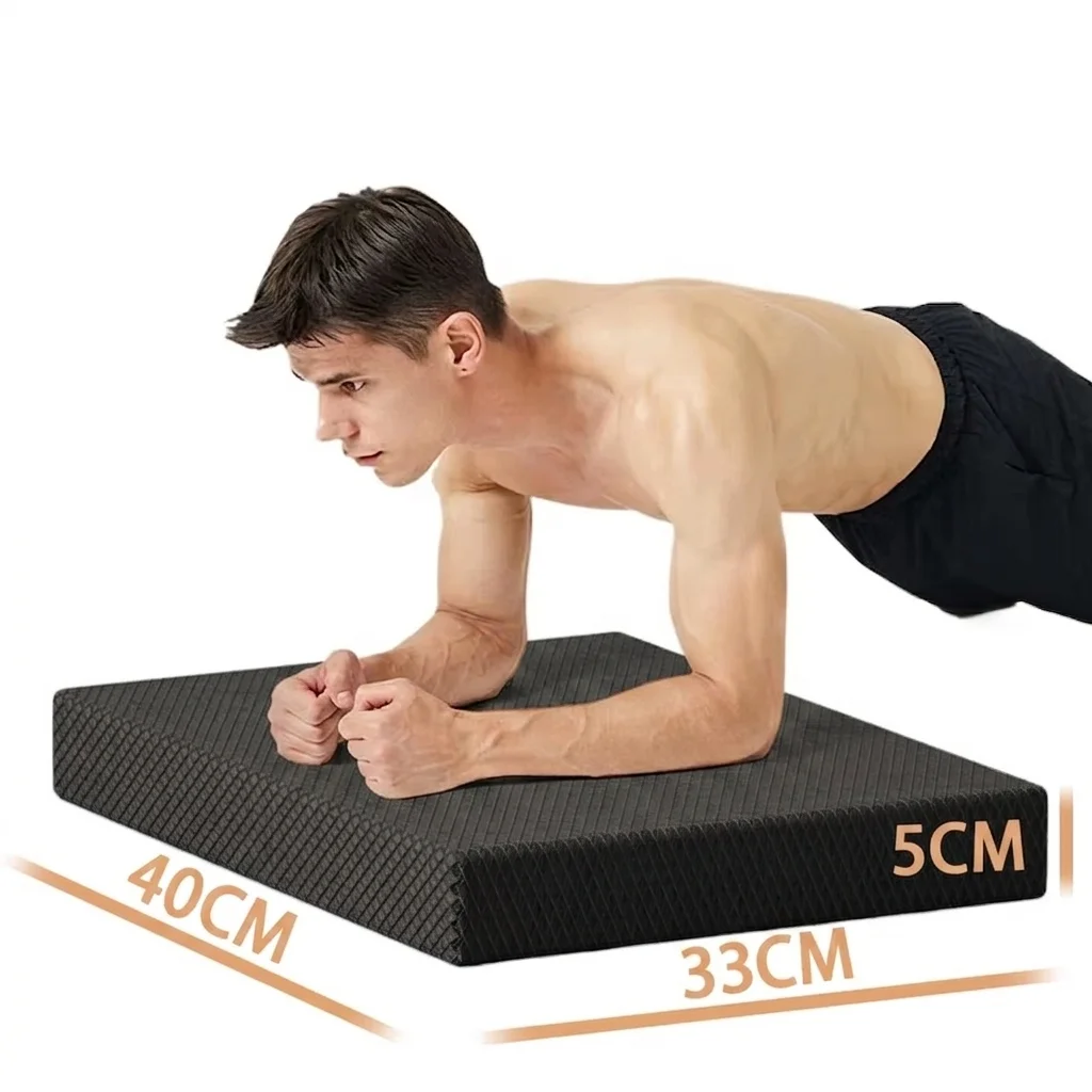 TPE 5cm Thick Yoga Balance Mat High Density Non-Slip Exercise Mat for Core Training Plank Kneeling Fitness for Home Workouts
