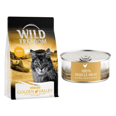 6,5 kg Wild Freedom + 6 x 70 g "Instinctive" Nassfutter gratis! - Sterilised : Golden Valley -...