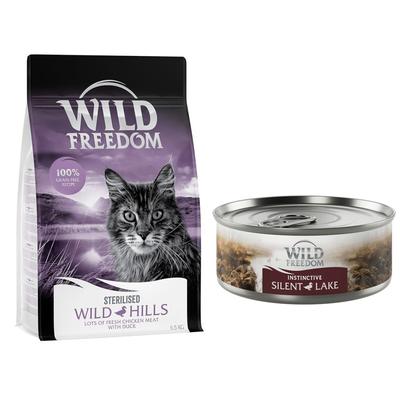 6,5 kg Wild Freedom + 6 x 70 g "Instinctive" Nassfutter gratis! - Sterilised: Wild Hills - Ente +...