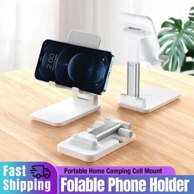 Tragbarer faltbarer Telefonhalter für den Schreibtisch, fauler Handy-Ständer für iPhone, Samsung, Xiaomi, erhöhte Heim- und Outdoor-Smartphone-Halterung Image