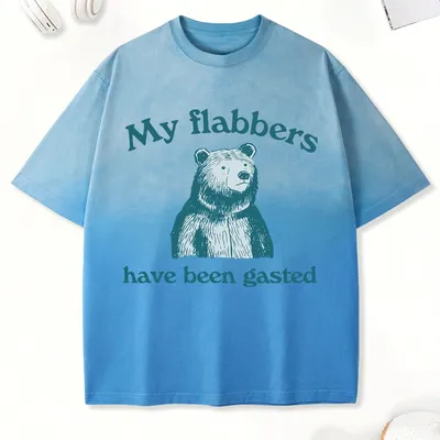 My Flabbers Have Been Gasted Print Tie-Dye T-Shirt Frau trendige Baumwolle Tops O-Ausschnitt Casual T-Shirt All-Match Sport Damenkleidung